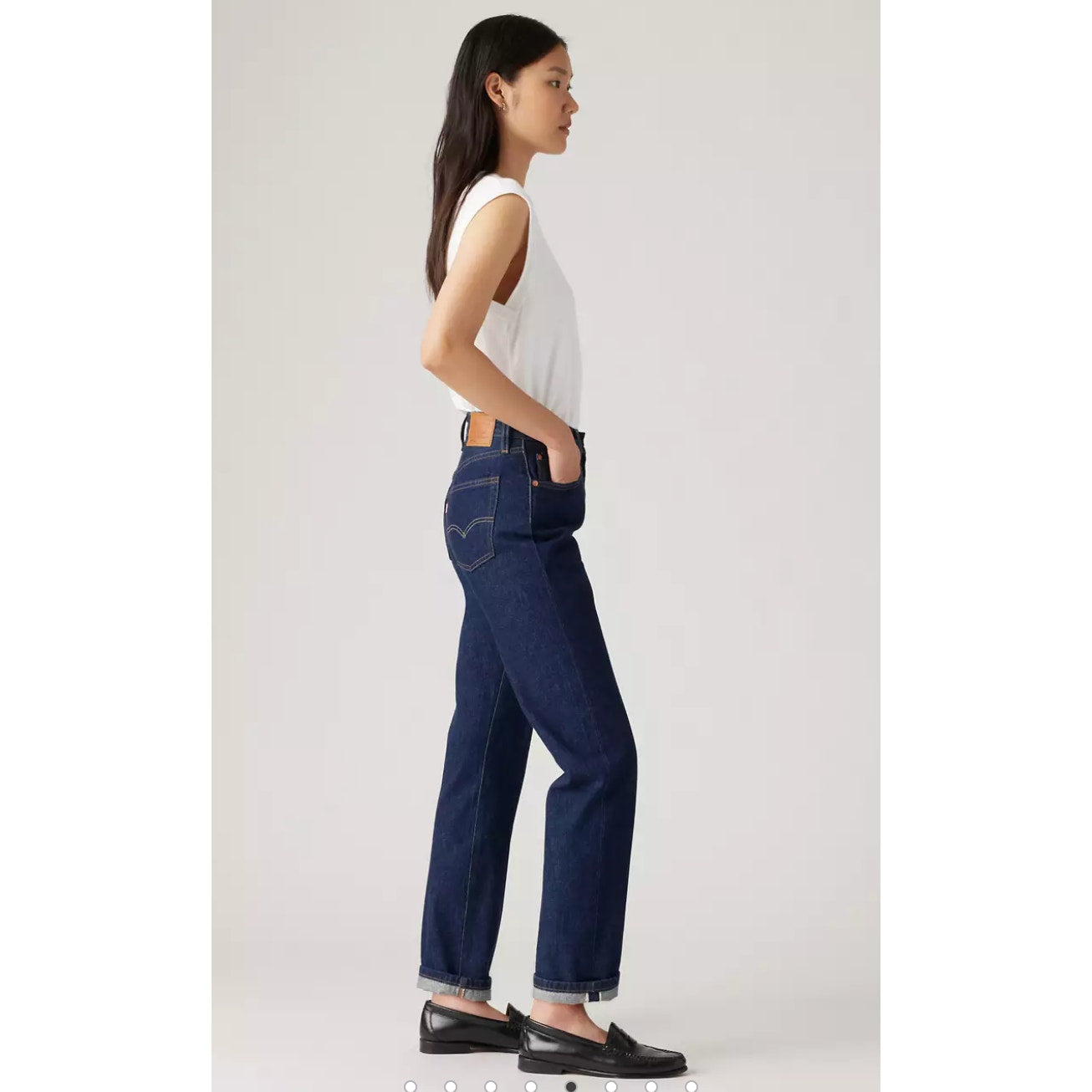 LEVI'S Women 501 Original Fit Selvedge Jean 27x32 US 4 Rinsey Dark 125010560 NWT