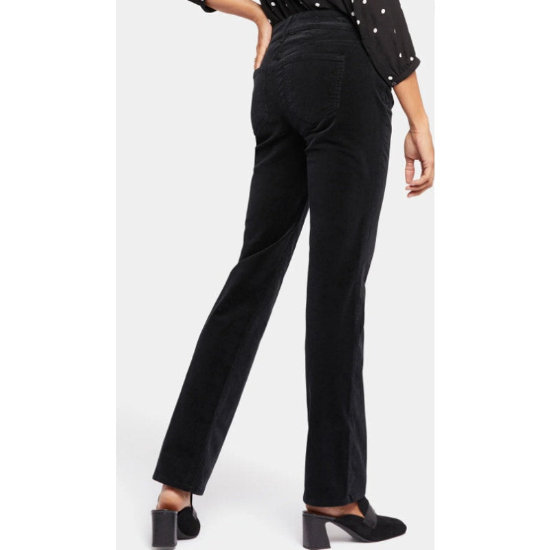 NYDJ Women's Marilyn Straight Jeans Size 0 Black Corduroy Stretch 30" Inseam NWT