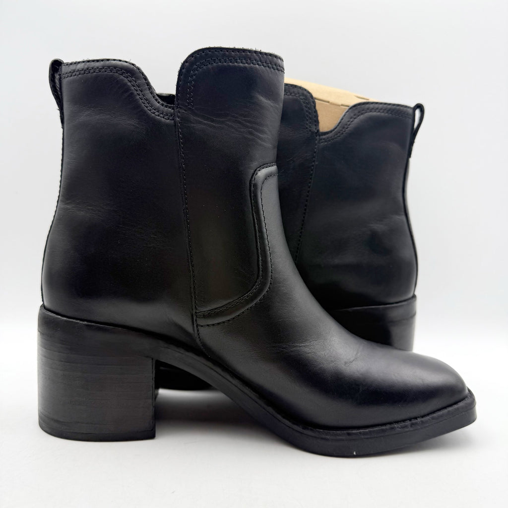 Naturalizer Womens Emmy Ankle Boots Size 8.5 EU 39 Black Leather NIB