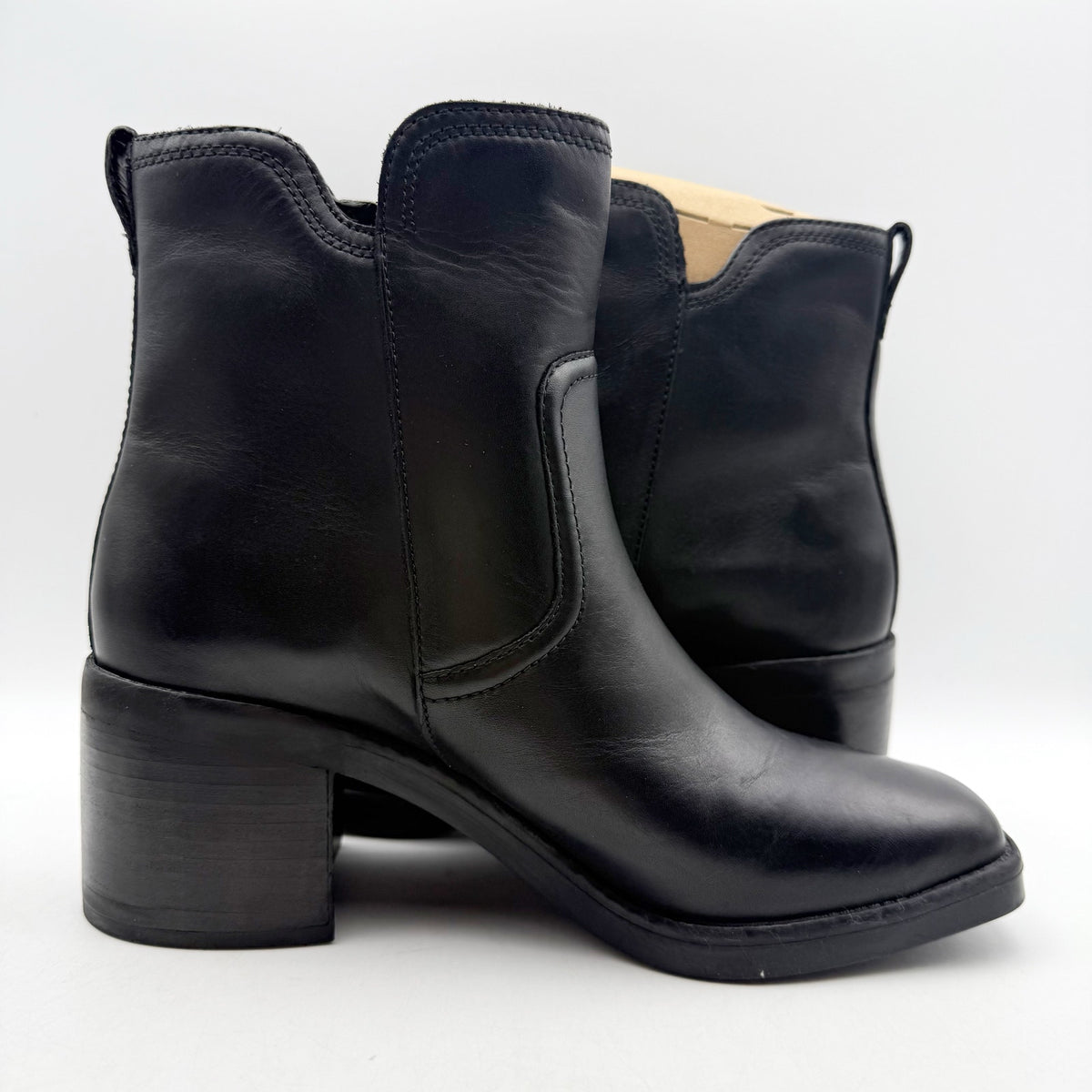 Naturalizer Womens Emmy Ankle Boots Size 8.5 EU 39 Black Leather NIB