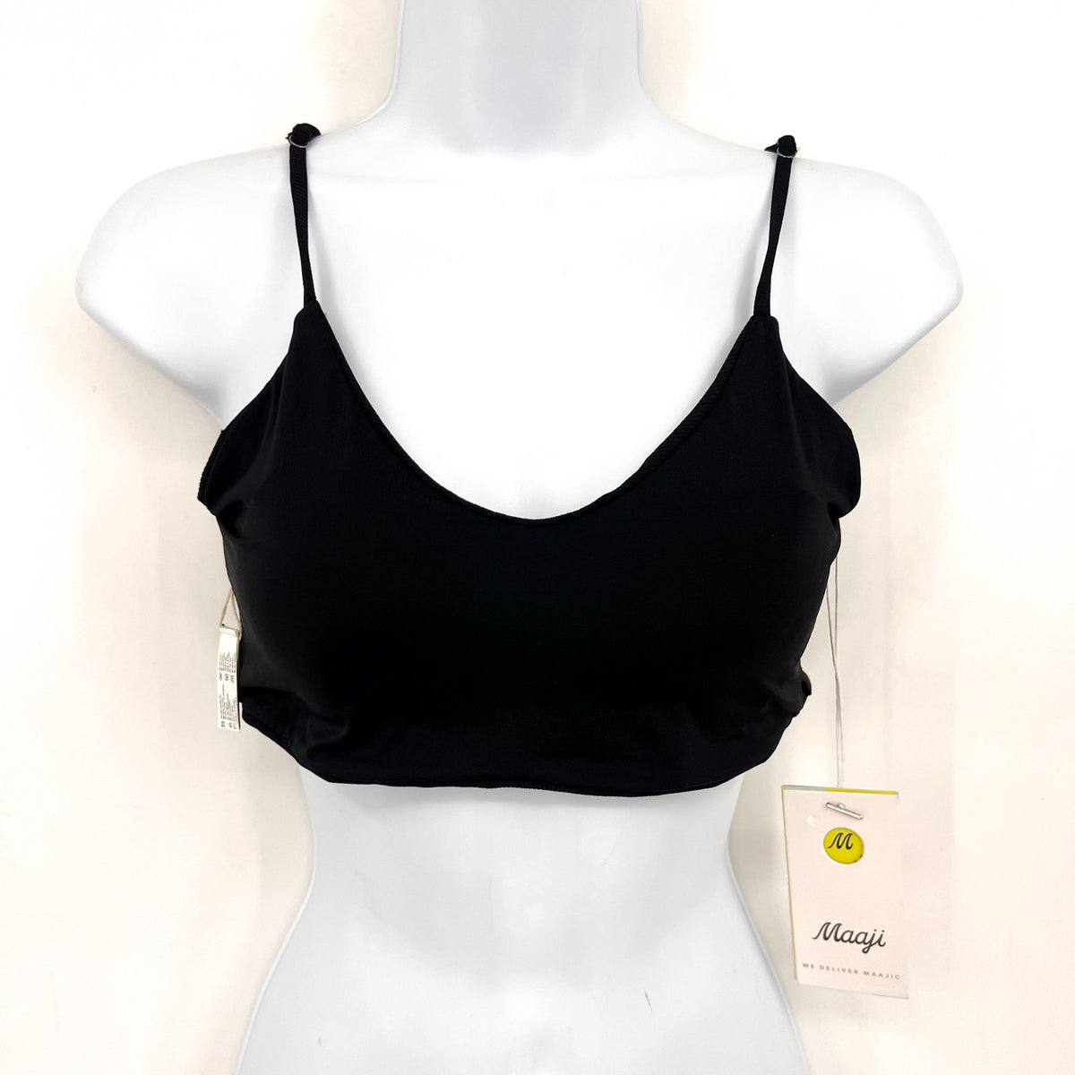 MAAJI Women's Praia Classic Bralette Bikini Top Large Jade Black Reversible NWT