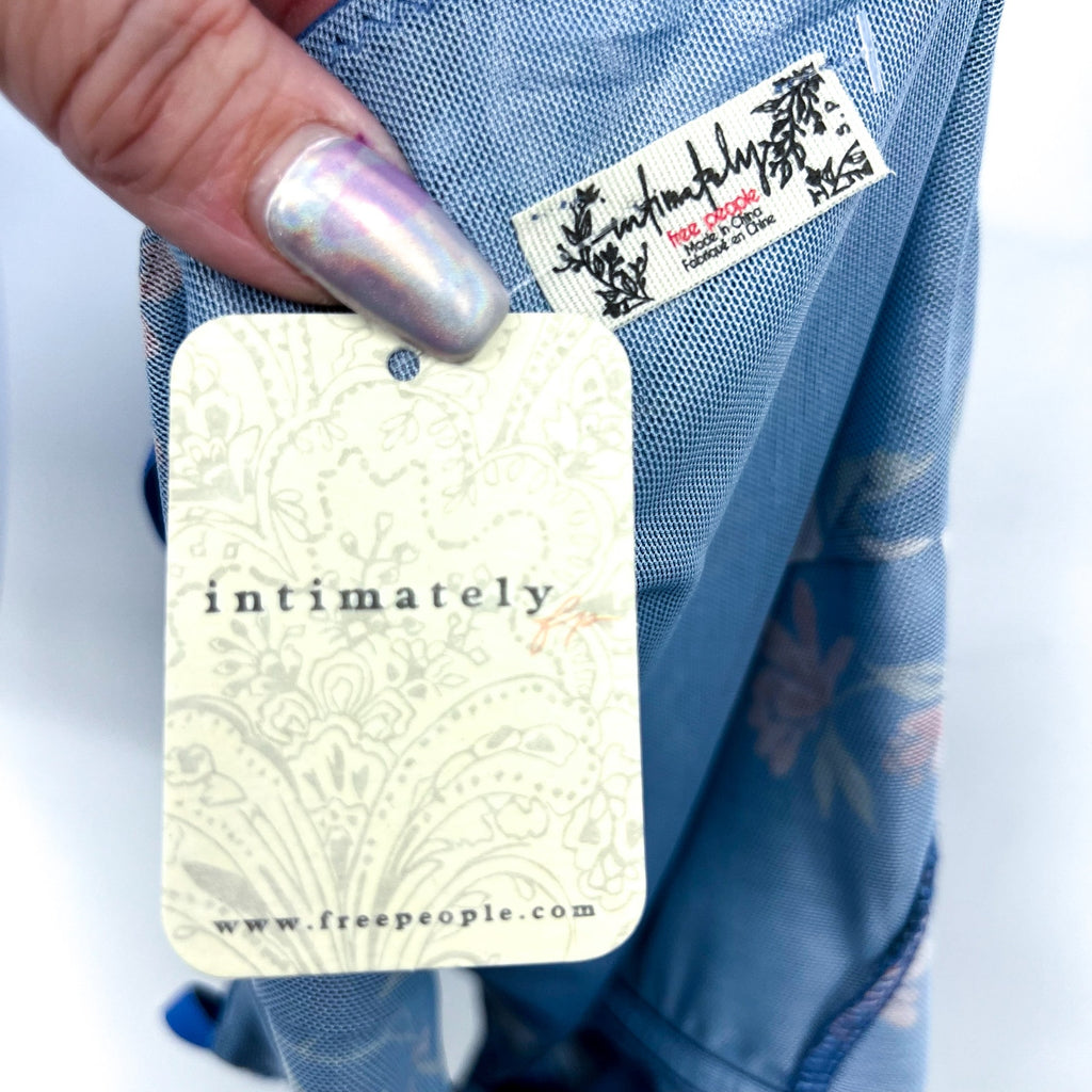 FREE PEOPLE X INTIMATELY FP Night Rhythm Bodysuit Small Blue Floral Corset NWT