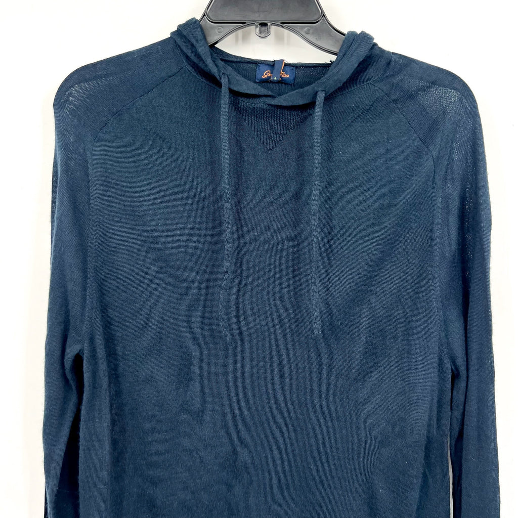 GOOD MAN BRAND Men's Merino Wool Hoodie Sweater Small Navy Blue NWT