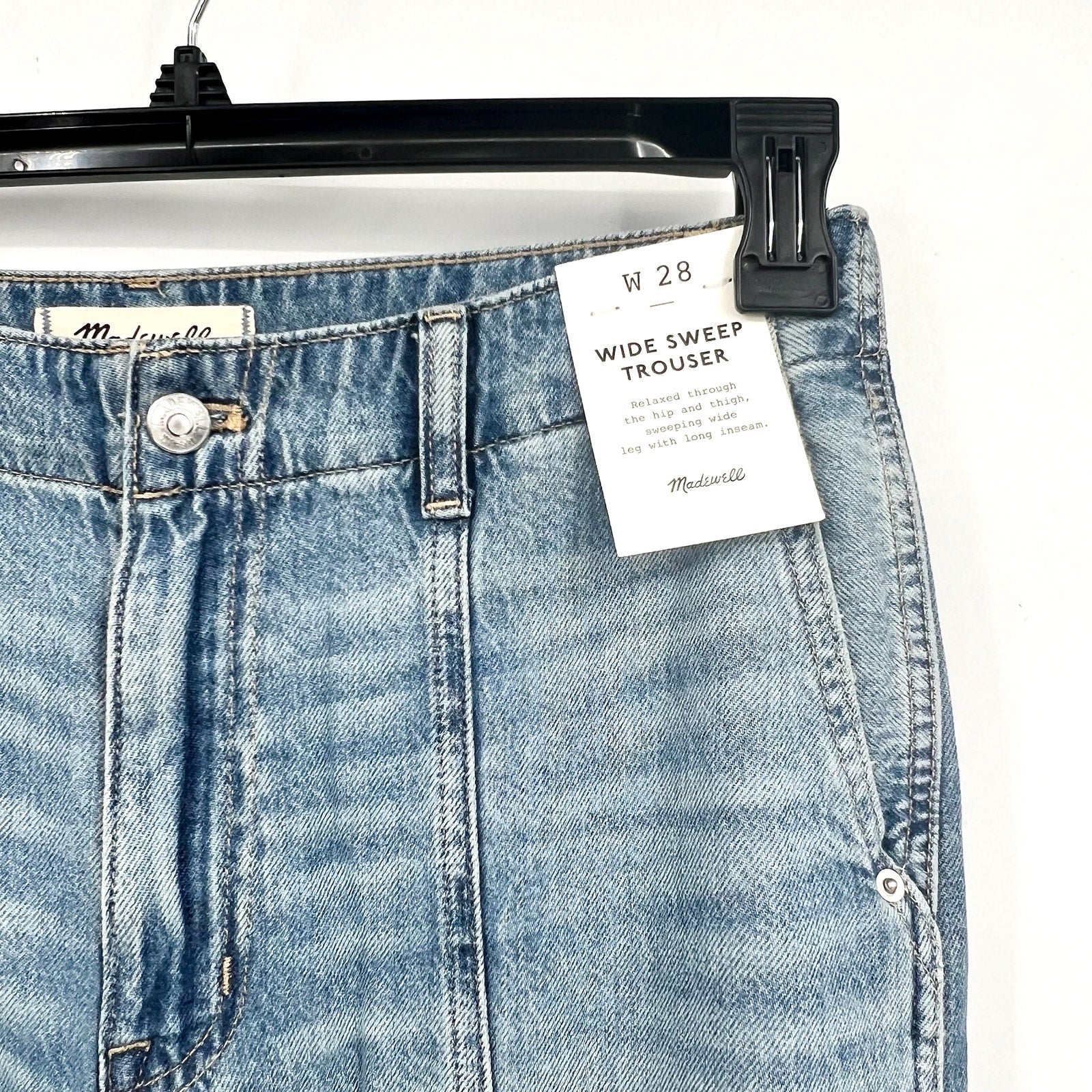 Madewell Women's Wide Sweep Trouser Jeans Size 28 US 6 Blue Robertson NV377 NWT
