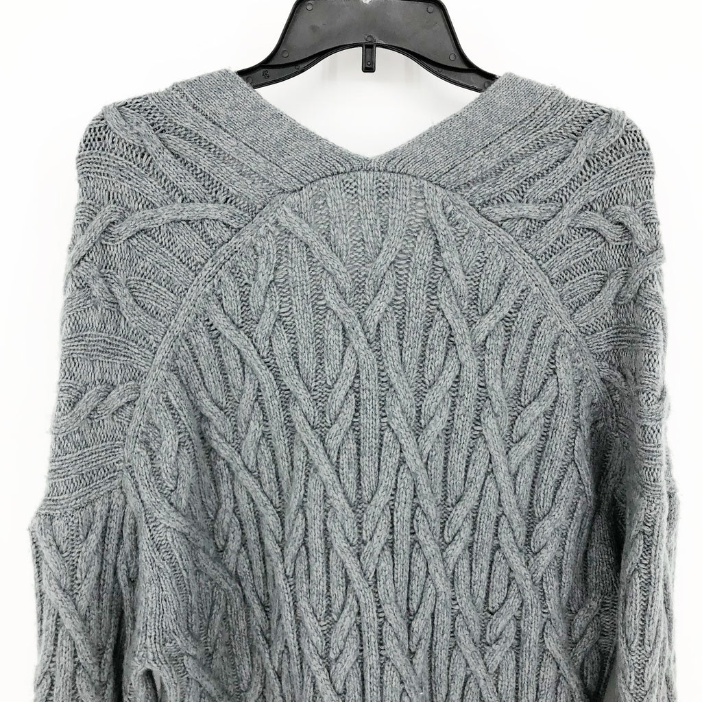 Vince. Womens Cable Cardigan Sweater Large Grey Cashmere Merino Wool Knit NWOT
