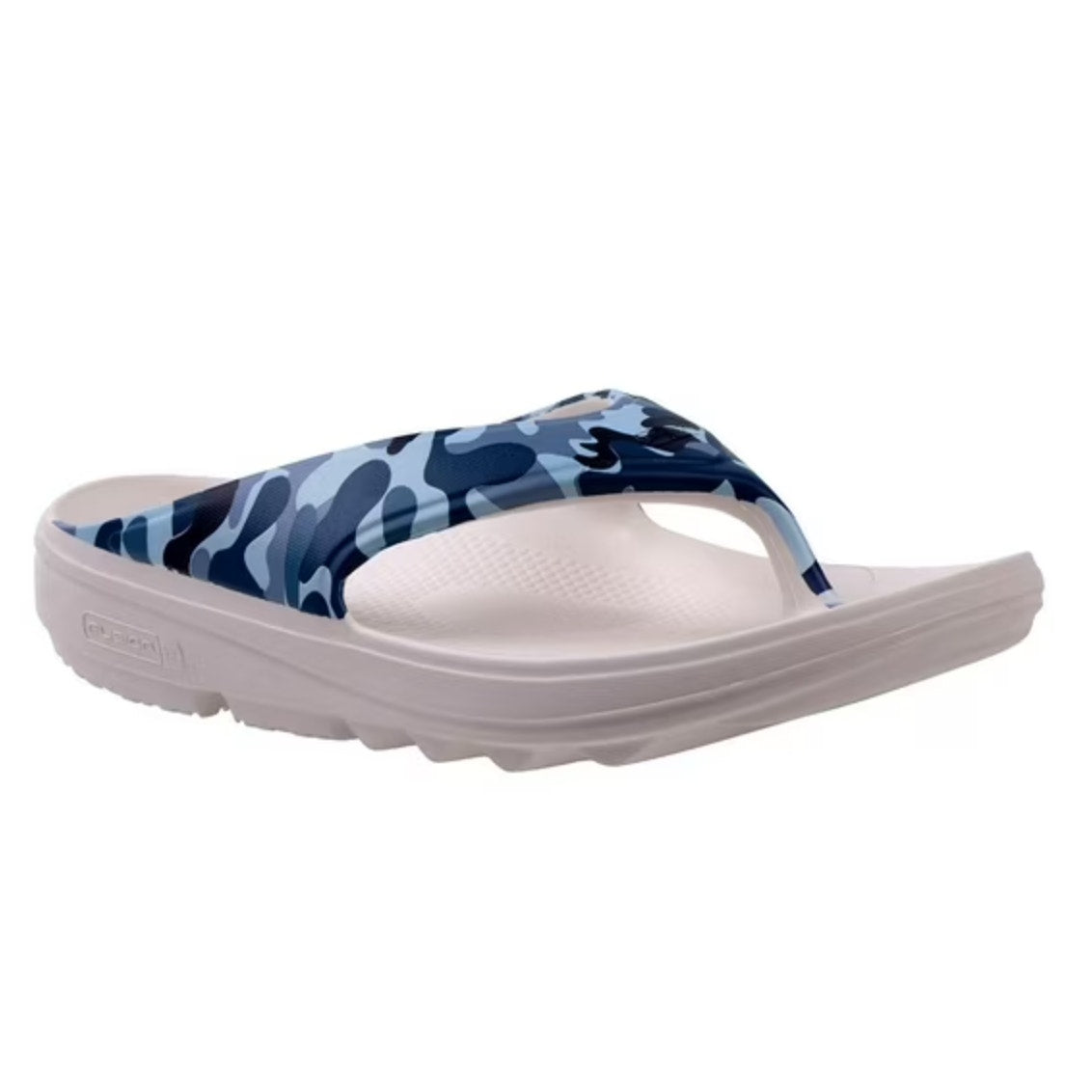 Spenco Womens Fusion 2 Supportive Slide Sandals 10 Wide Blue Camo Flip Flop NWOB