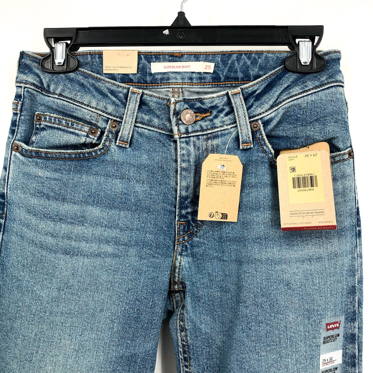 LEVI'S Women's Superlow Bootcut Jeans 25x32 Size 0 Medium Wash NWT A4679-0001