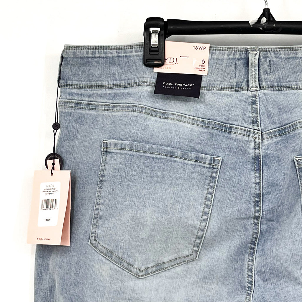 NYDJ Womens Major Wide Leg Capri Jeans 18W PETITE Daybreak Light Blue NWT