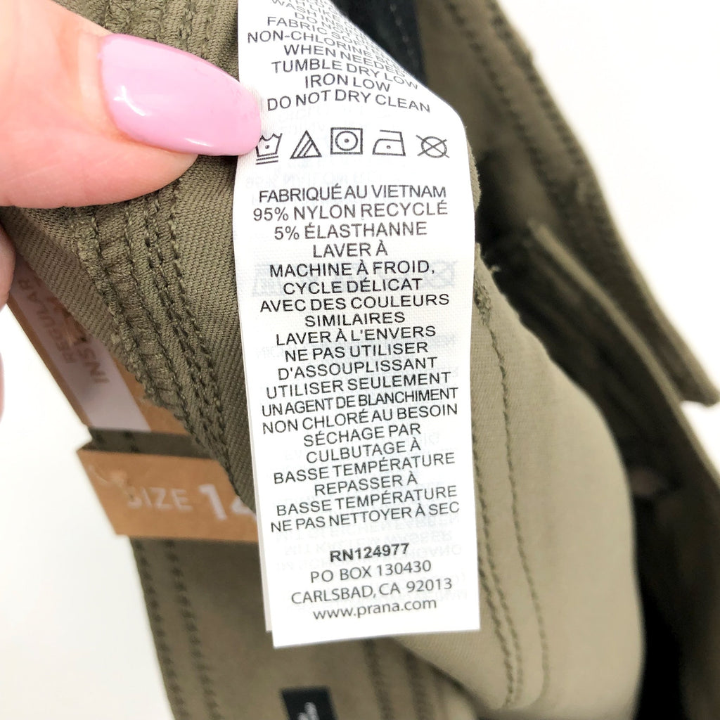 PRANA Women's Halle Straight Pants II Size 14 Reg Slate Green NWT