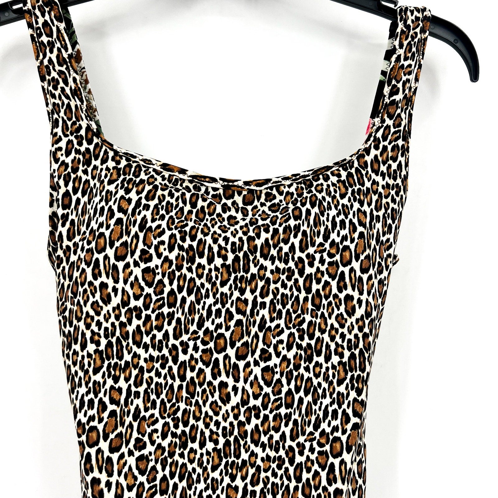 TOMMY BAHAMA Lily Cat Reversible One Piece Swimsuit Size 10 Black Leopard NWT