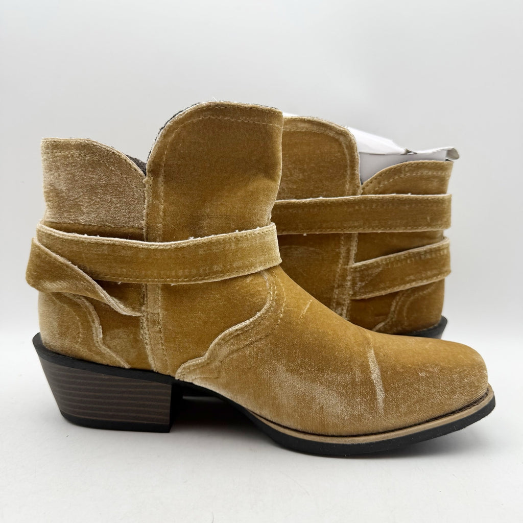 Justin Boots Womens Elana Ankle Bootie US 9 B Brown Velvet NWT