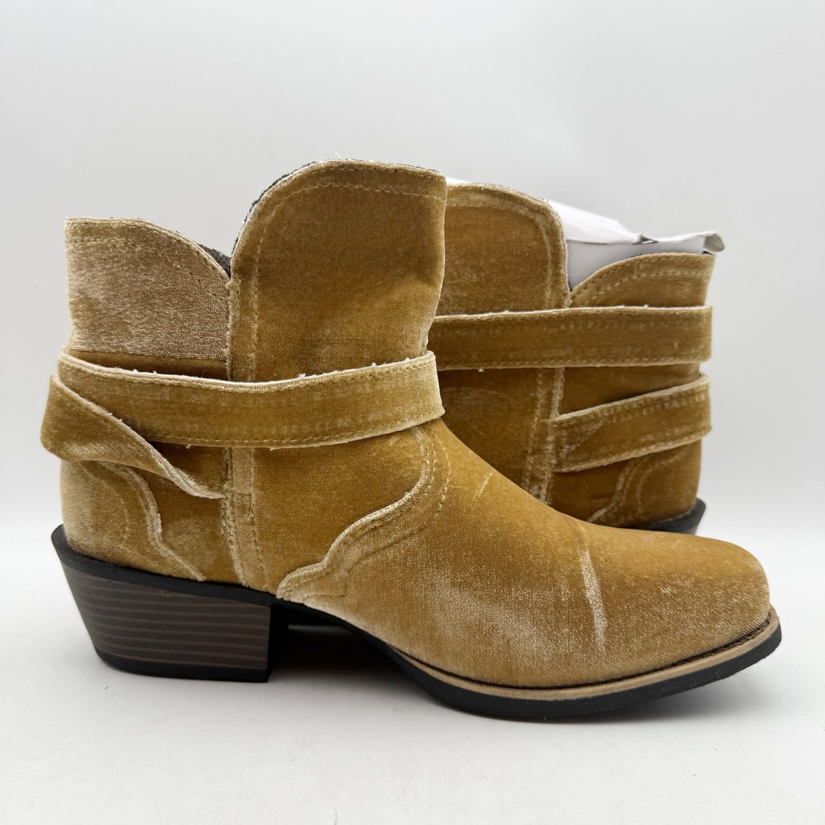 Justin Boots Womens Elana Ankle Bootie US 9 B Brown Velvet NWT