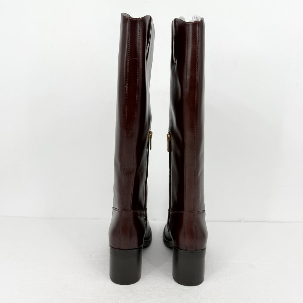 Vince Camuto Womens Amree Knee High Boot US 6 M EU 36.5 Red Mahogany Leather NIB