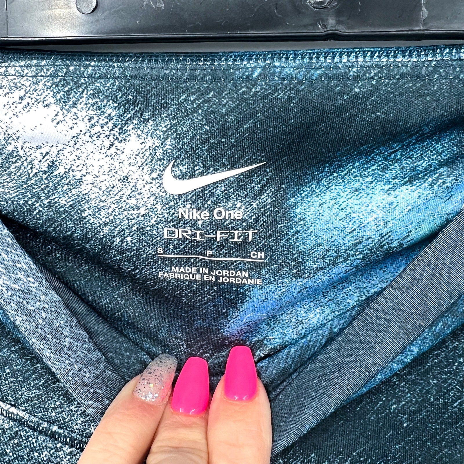 NIKE Women's One High Waist 7/8 Leggings Small Smokey Navy Blue Print NWT