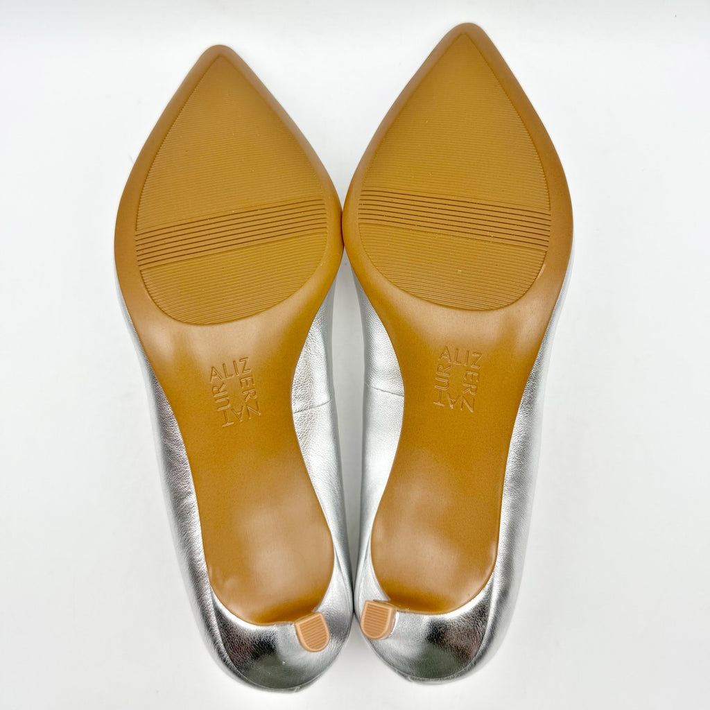 Naturalizer Womens Everly Pumps US 7.5 M EU 38 Silver Metallic Leather NIB