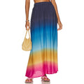 BEACH RIOT Women's Larissa Maxi Skirt Large Blue Ocean Sunset Boho Ombre NWT