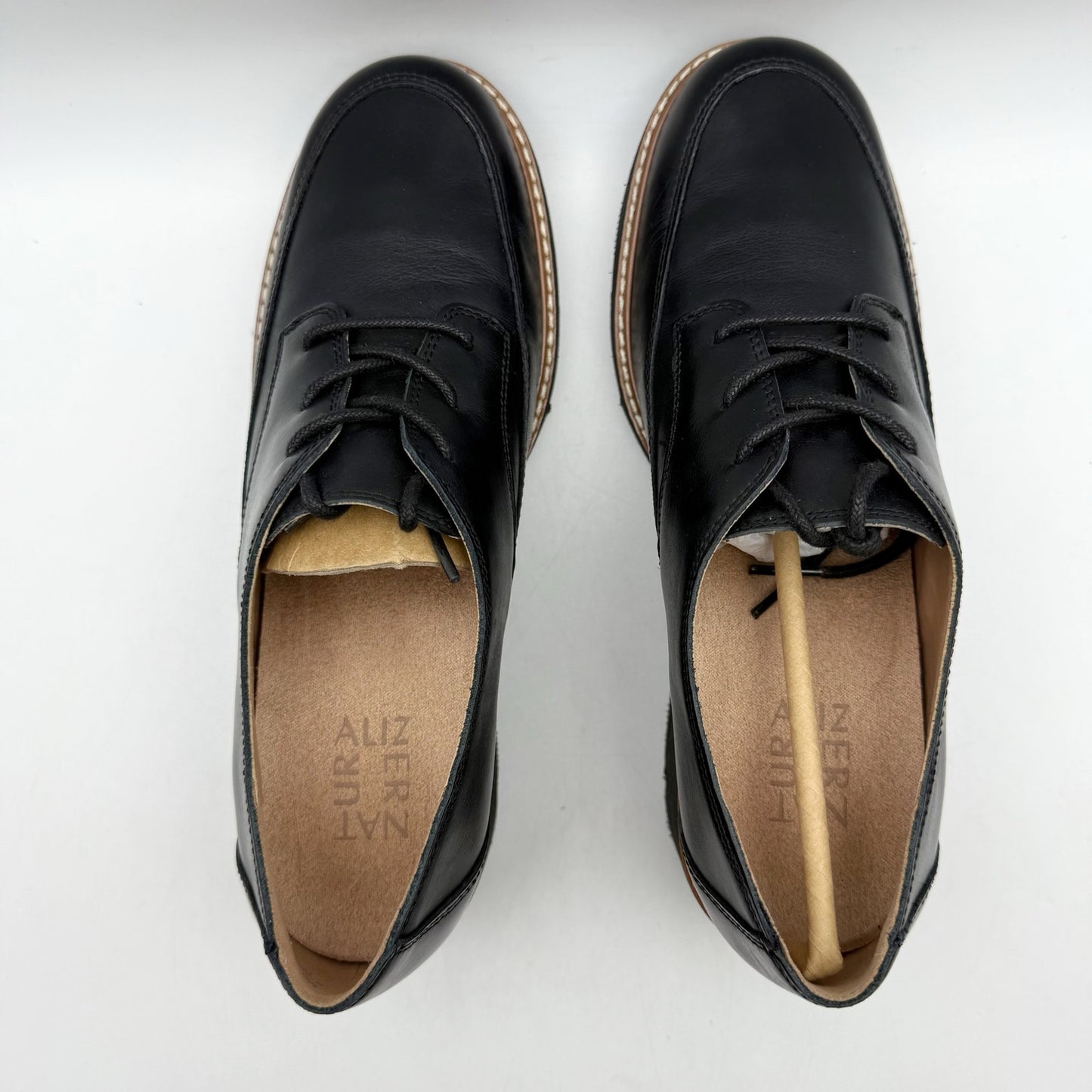 Naturalizer Womens Darry Lace Up Oxford Loafer US 9 M EU 40 Black Leather NWOB