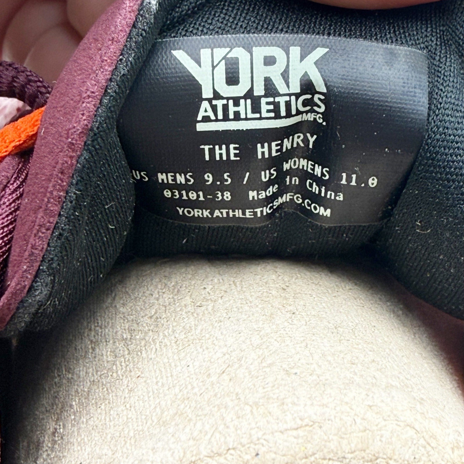 YORK Athletics MENS The Henry Runner Sneakers US 9.5 Magenta Pink Casual NIB