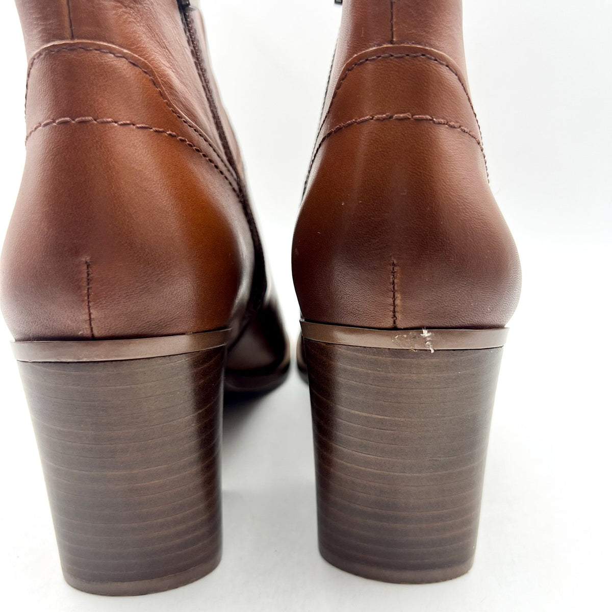 Naturalizer Womens Kalina Ankle Bootie Size 7.5 WIDE Cider Brown Leather NIB