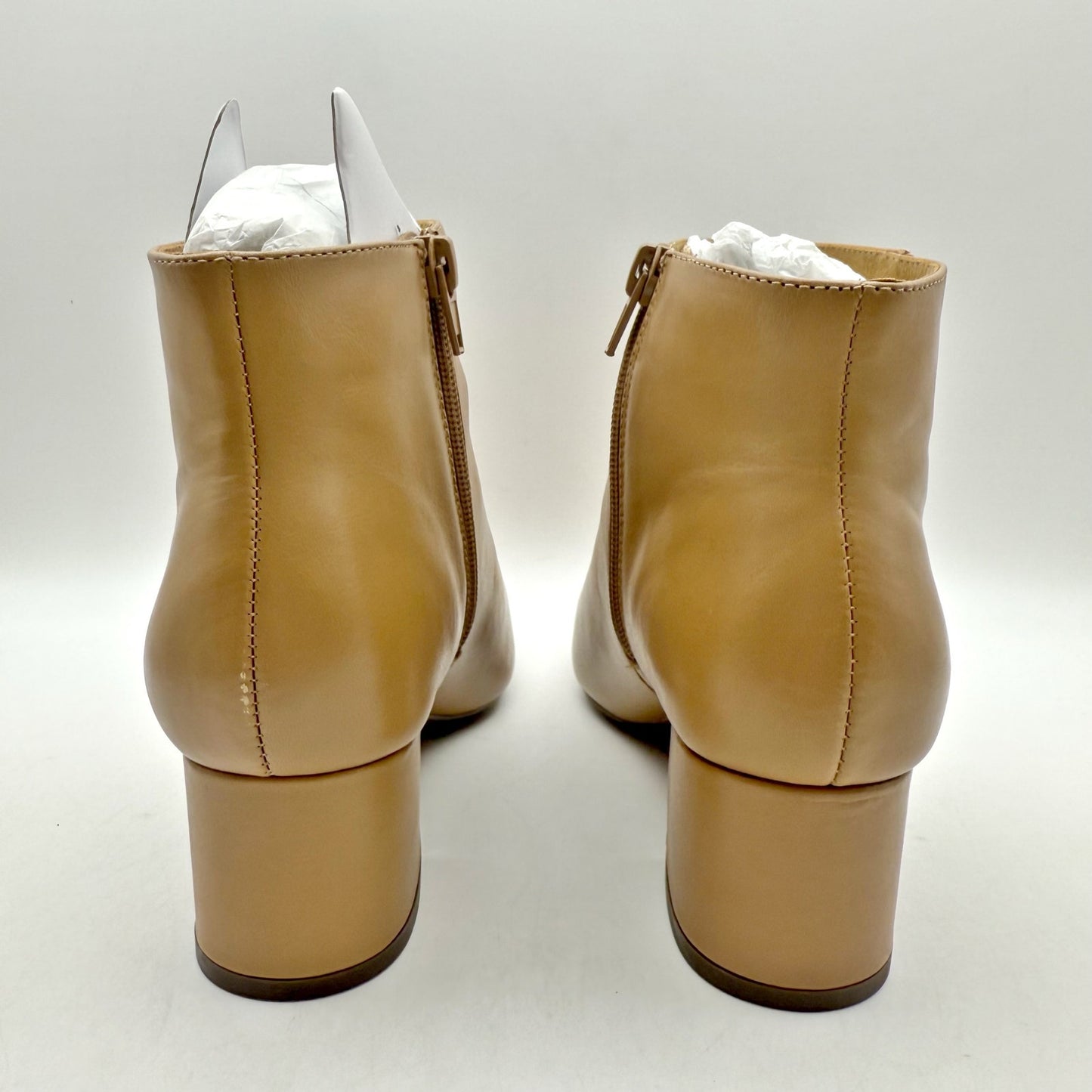 Rockport Womens Milia Block Bootie US 7 M EU 37.5 Tan Brown Leather NIB