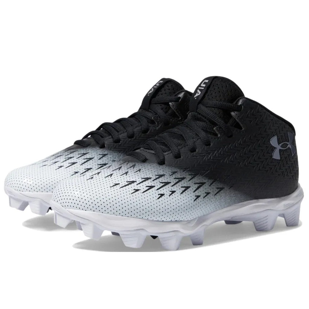 Under Armour Boys Spotlight Fran 4.0 Football Cleats Size 1 Black White NWOB