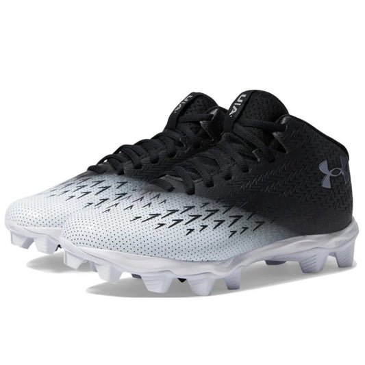 Under Armour Boys Spotlight Fran 4.0 Football Cleats Size 1 Black White NWOB