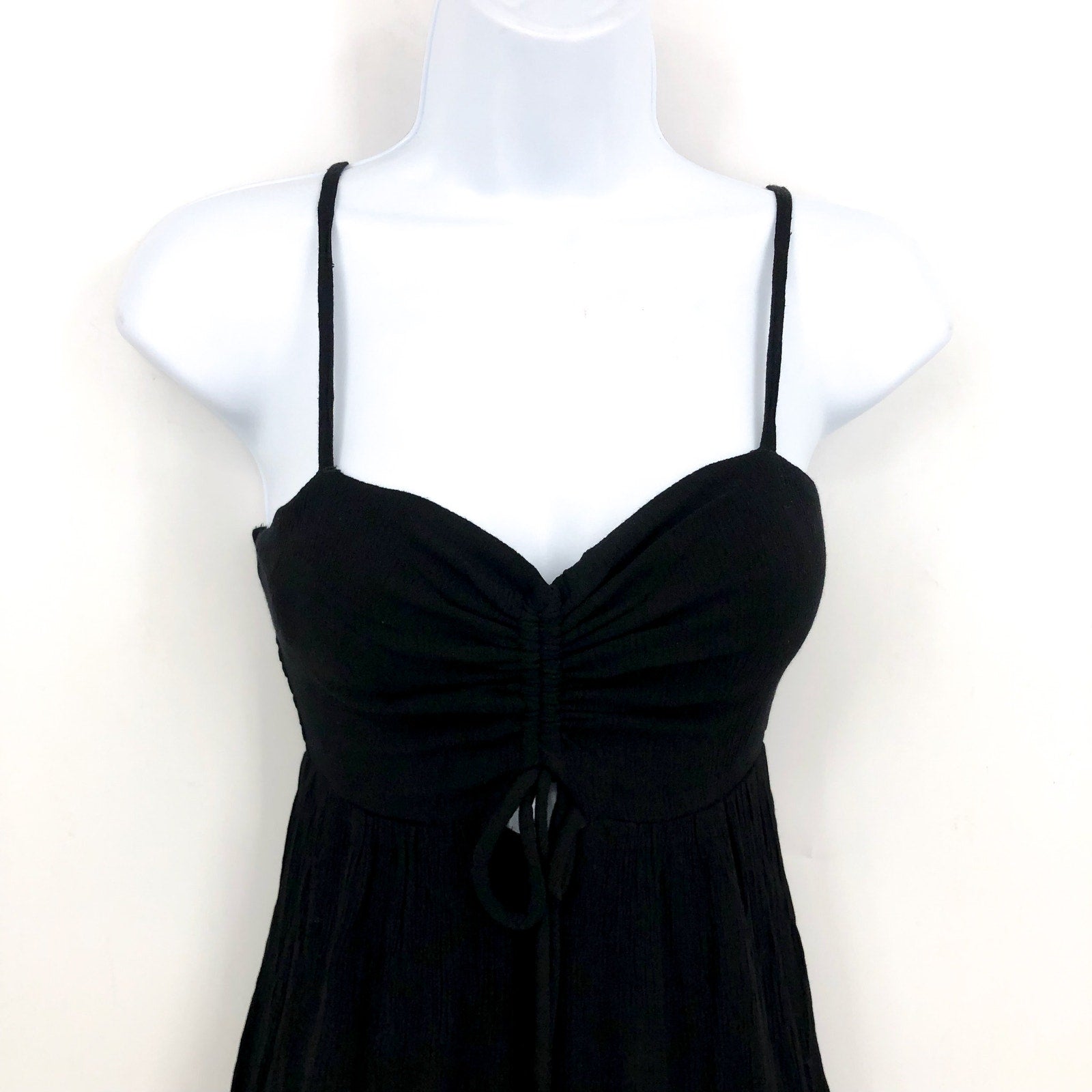 O'NEILL Women's Keiko Tank Jumpsuit XS Black Sleeveless Cut Out Wide Leg NWOT