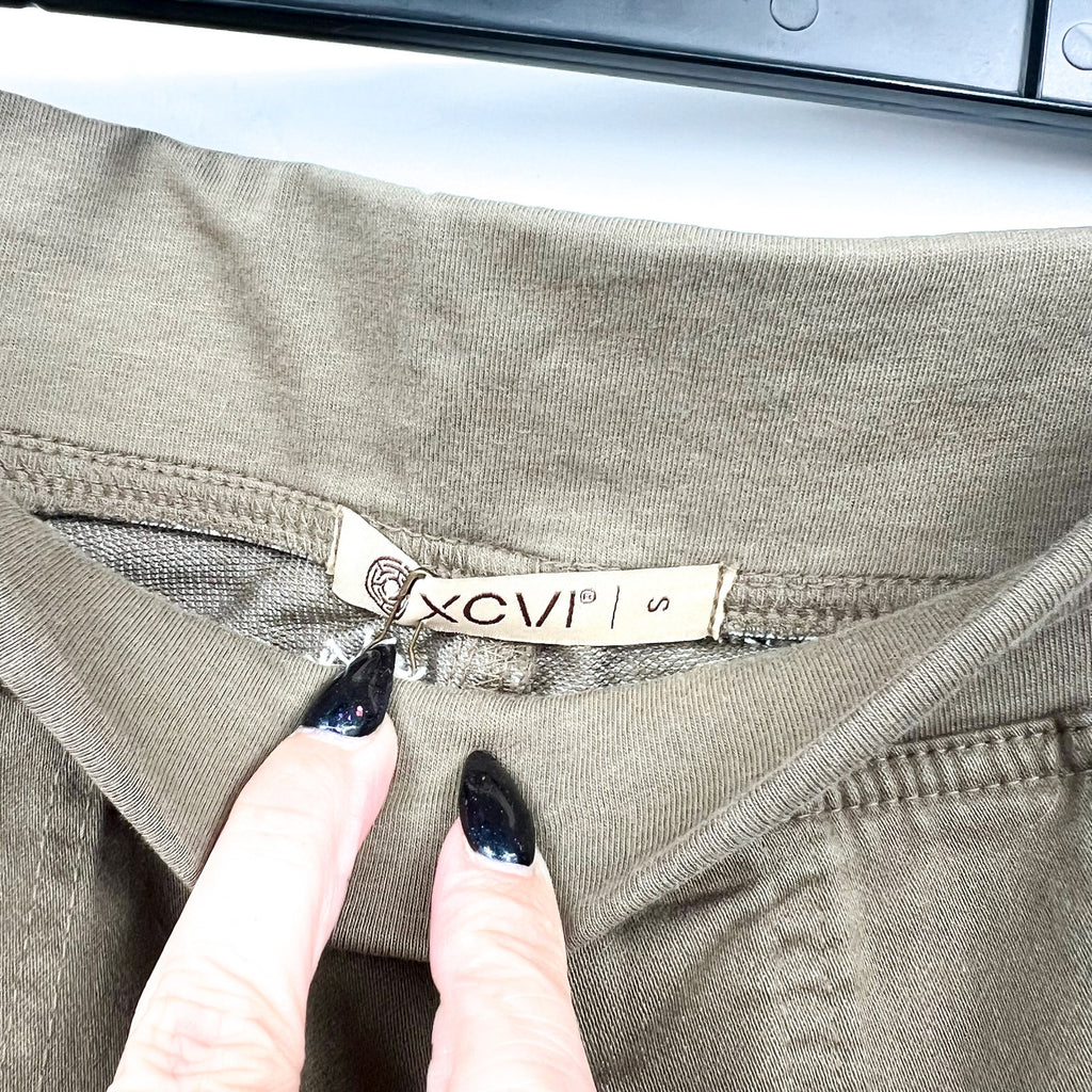 XCVI Women's Atlas Flared Leg Pants Small Tan Demitasse Pull-On Stretch NWT