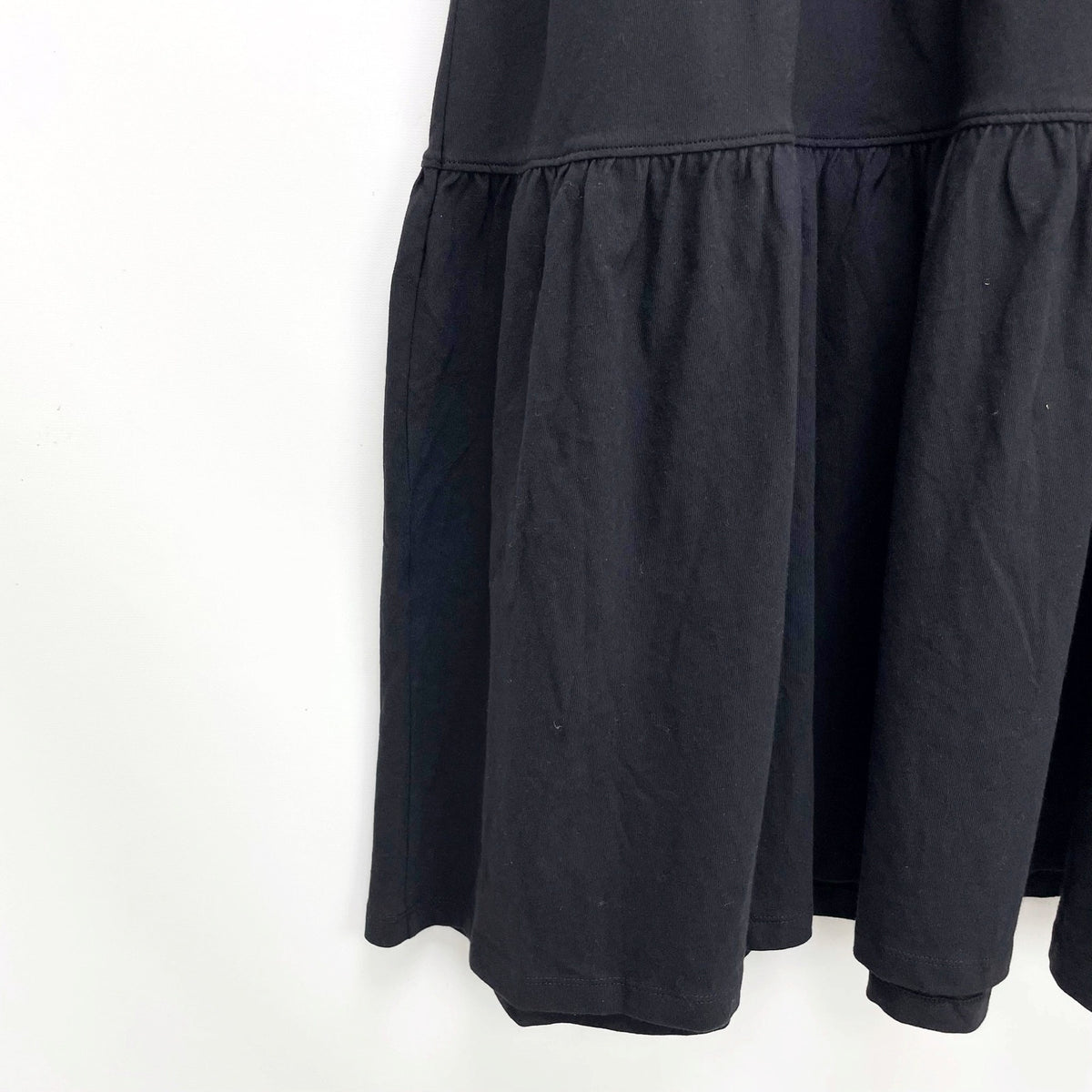 Everlane Womens Midi Dress XS Black The Weekend Tiered Cotton Sleeveless NWOT