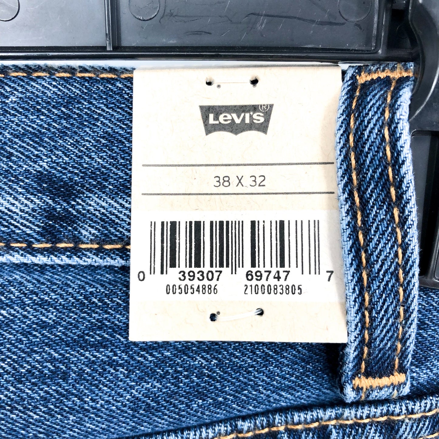 LEVI'S Mens 505 Regular Fit Jeans 38x32 Dark Stonewash Blue Non-Stretch NWT