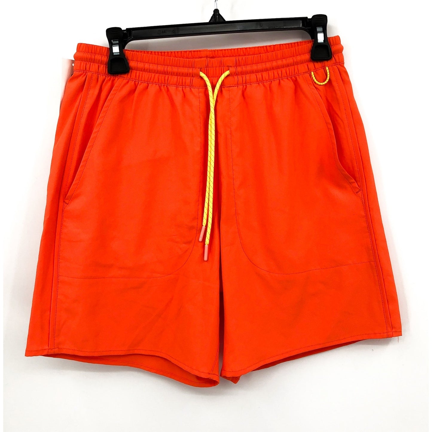 OUTDOOR VOICES Mens SolarCool 7" Beach Shorts Hibiscus Orange LARGE