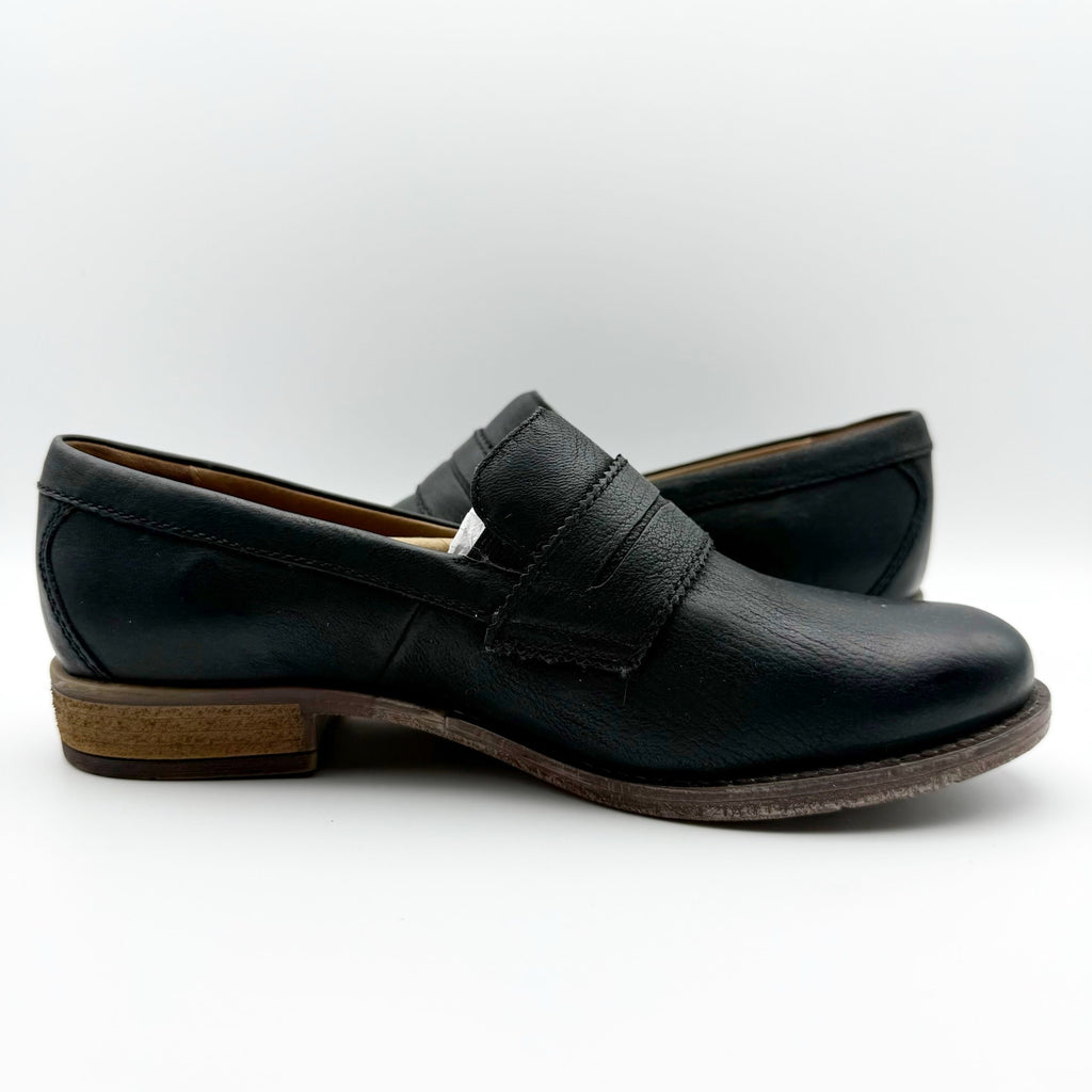 Josef Seibel Womens Sienna 96 Loafers EU 37 US 6.5 Black Washed Leather Shoe NIB