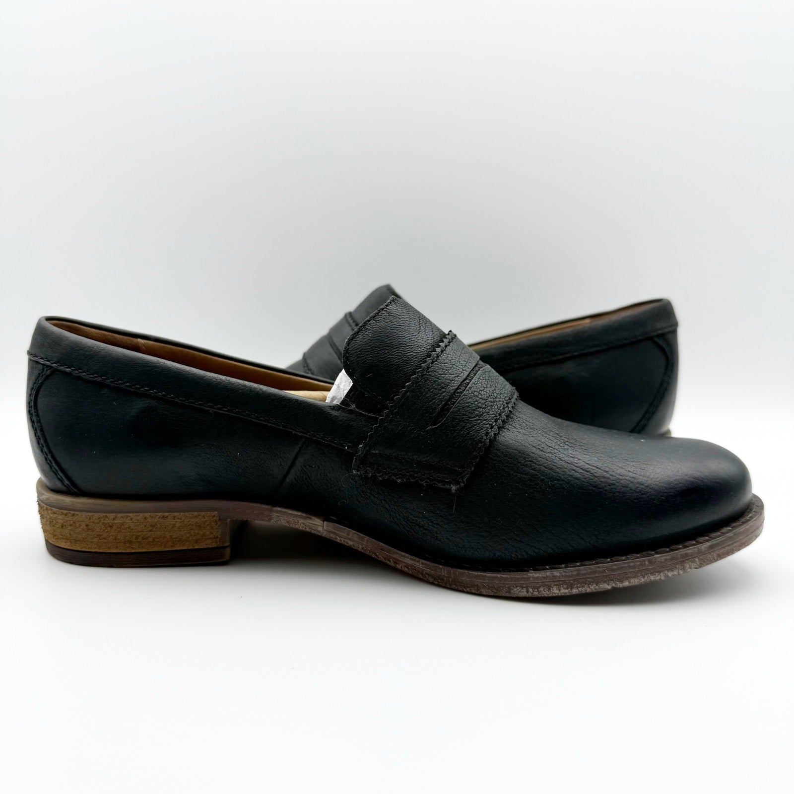 Josef Seibel Womens Sienna 96 Loafers EU 37 US 6.5 Black Washed Leather Shoe NIB