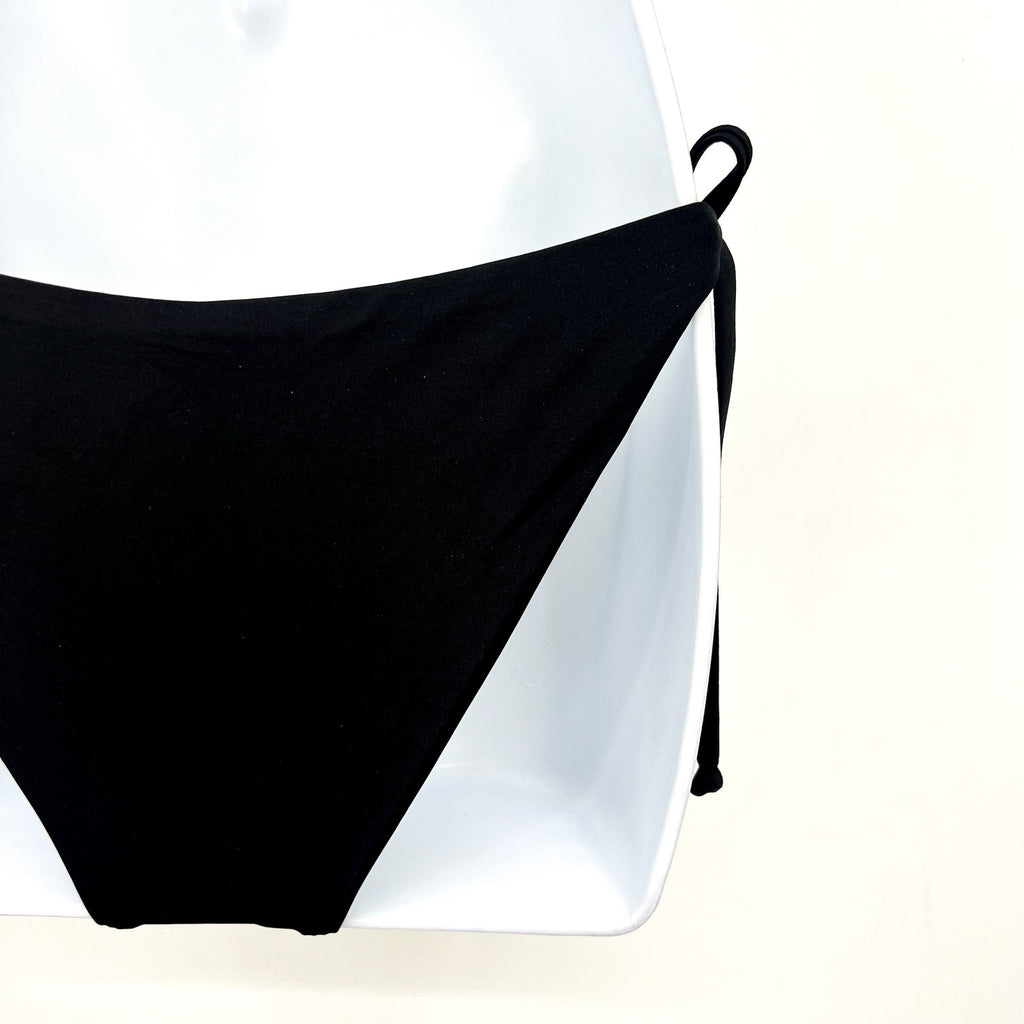 BECCA Women's Color Code Side Tie Bikini Bottoms Medium Black Adjustable NWT