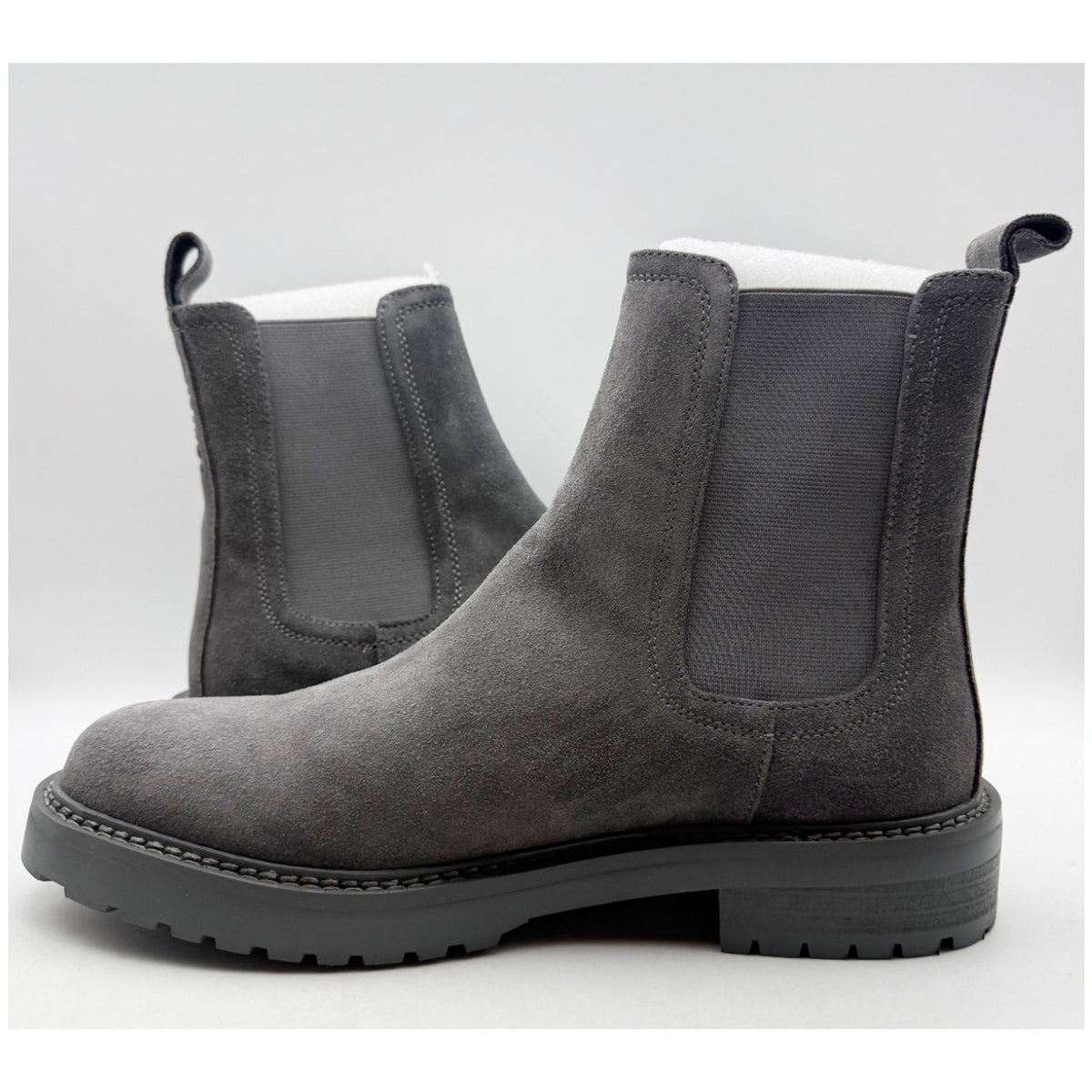 Saint Morta Men's Chunky Chelsea Boots Size 9 EU 43 Dark Grey Suede NIB