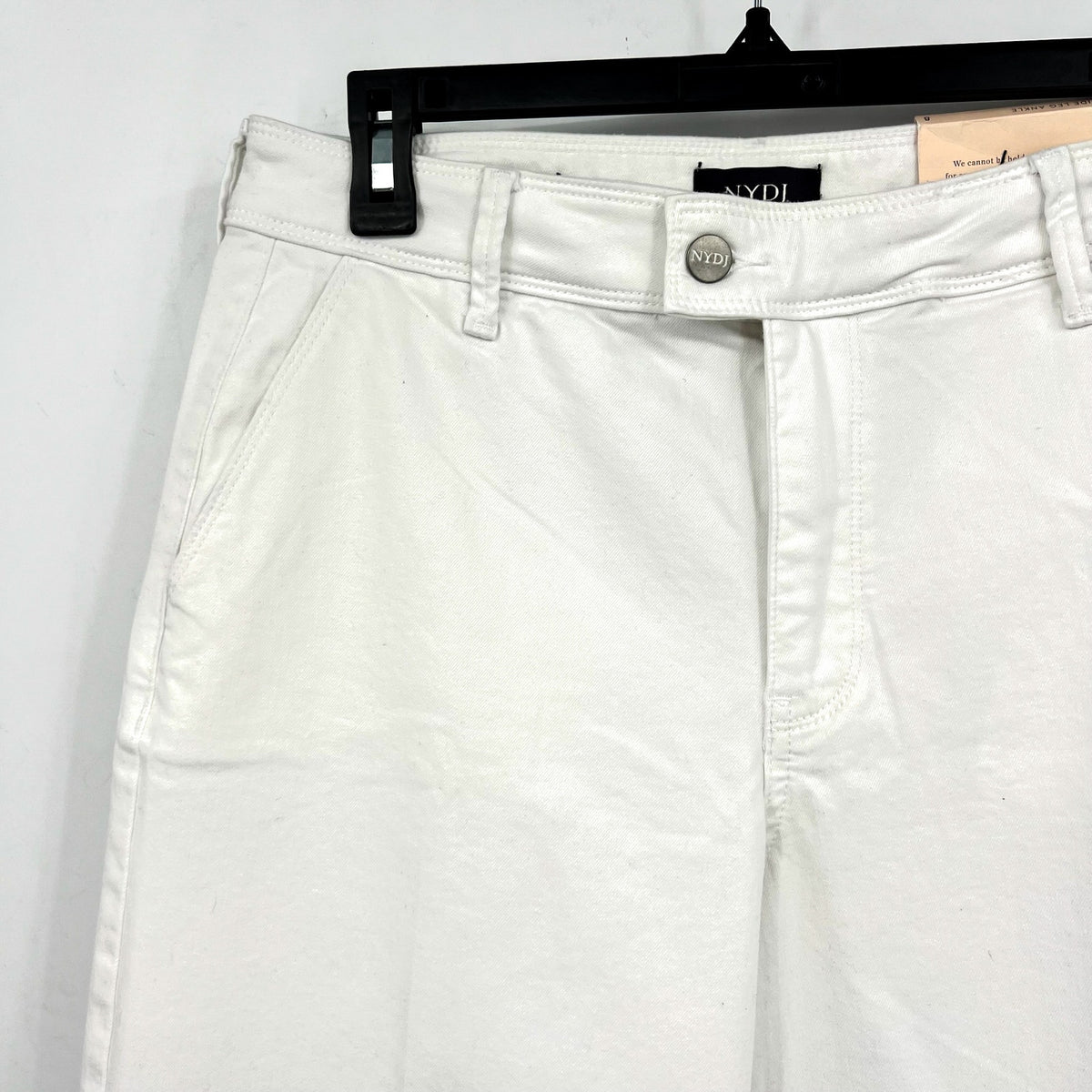 NYDJ Women's Mona Wide Leg Ankle Jeans Size 8 Optic White Denim Trouser NWT