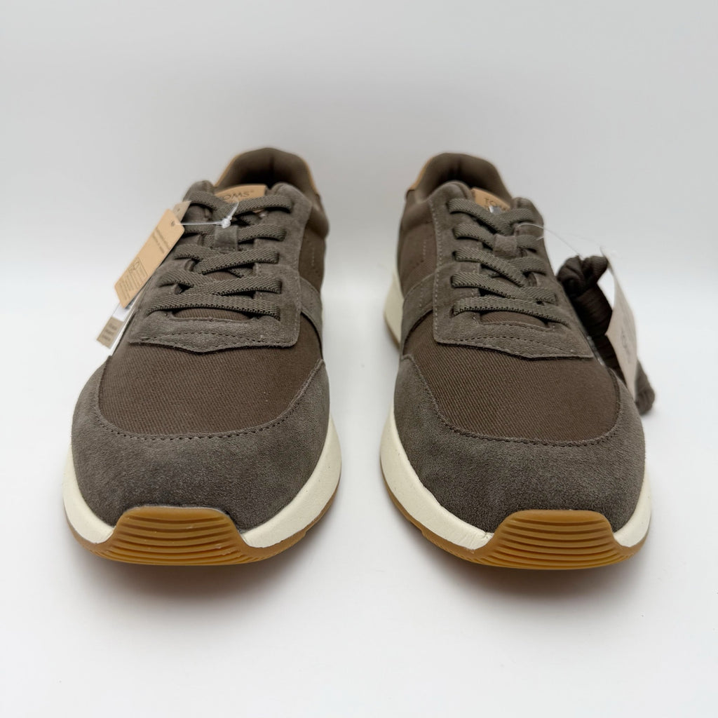 Toms Mens Travel Lite Retro Casual Sneakers Size 11 EU 44 Olive Brown Suede NIB
