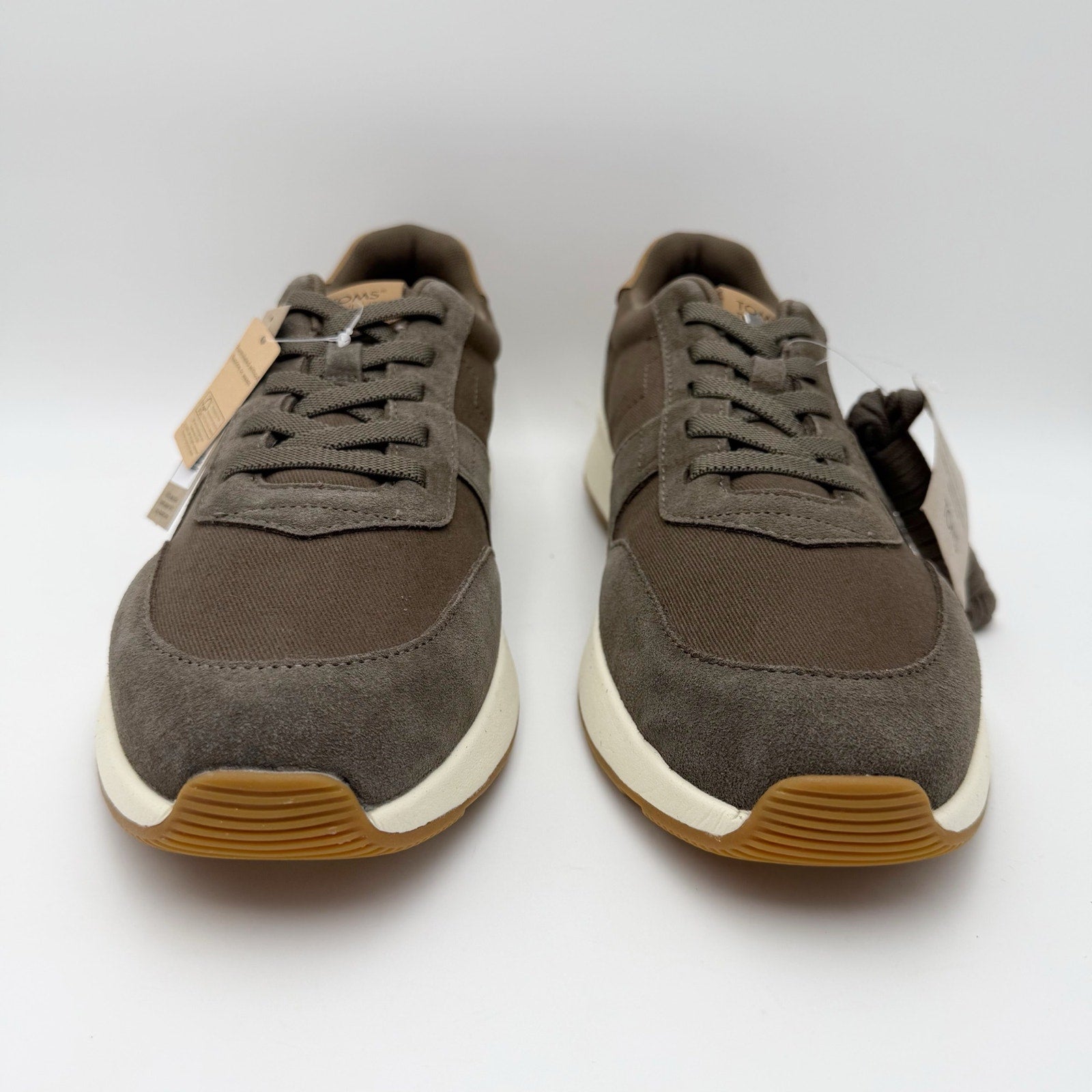 Toms Mens Travel Lite Retro Casual Sneakers Size 11 EU 44 Olive Brown Suede NIB