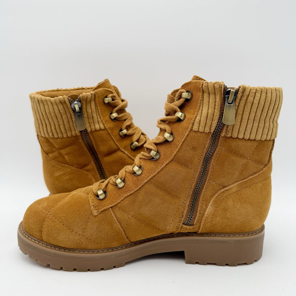 Easy Spirit Womens Lakely Ankle Boots Size 7.5 Wide Brown Suede Quilted NWOB