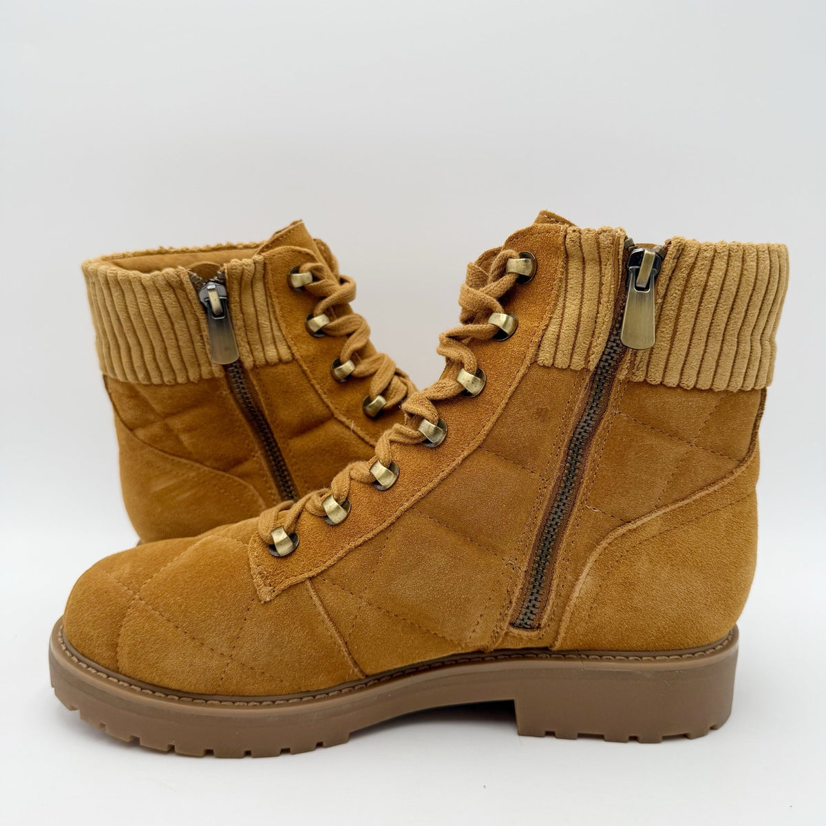 Easy Spirit Womens Lakely Ankle Boots Size 7.5 Wide Brown Suede Quilted NWOB