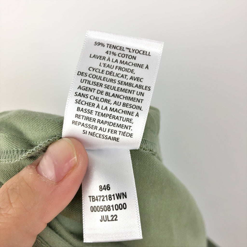 TREASURE & BOND Mini Skirt 2X Olive Green Pocket Block Button Up NWOT