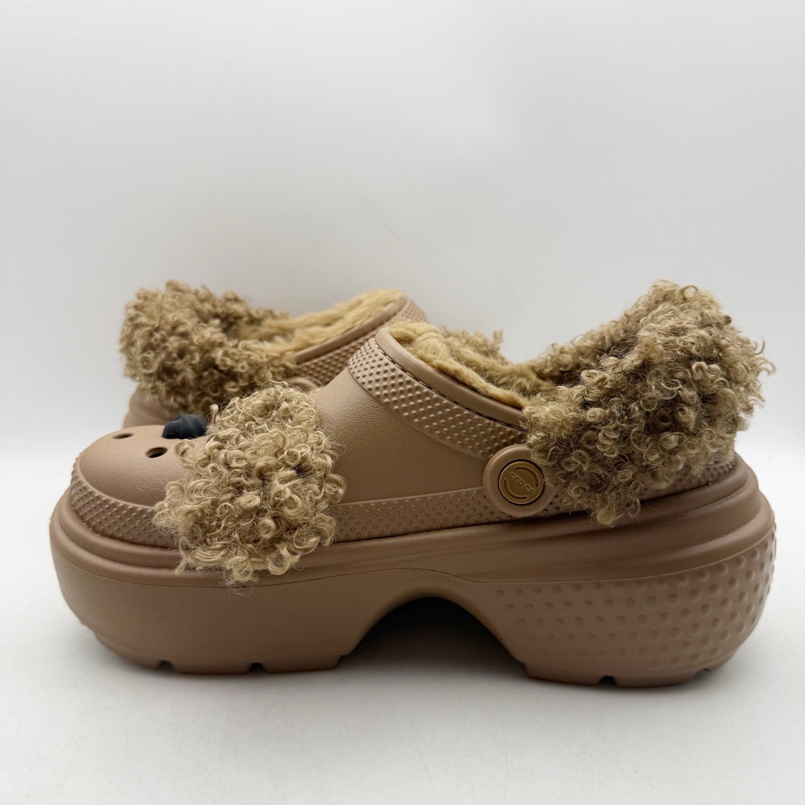 Crocs Platform Chunky Stomp Clogs Womens 7 Mens 5 Brown Sepia Bear NWT