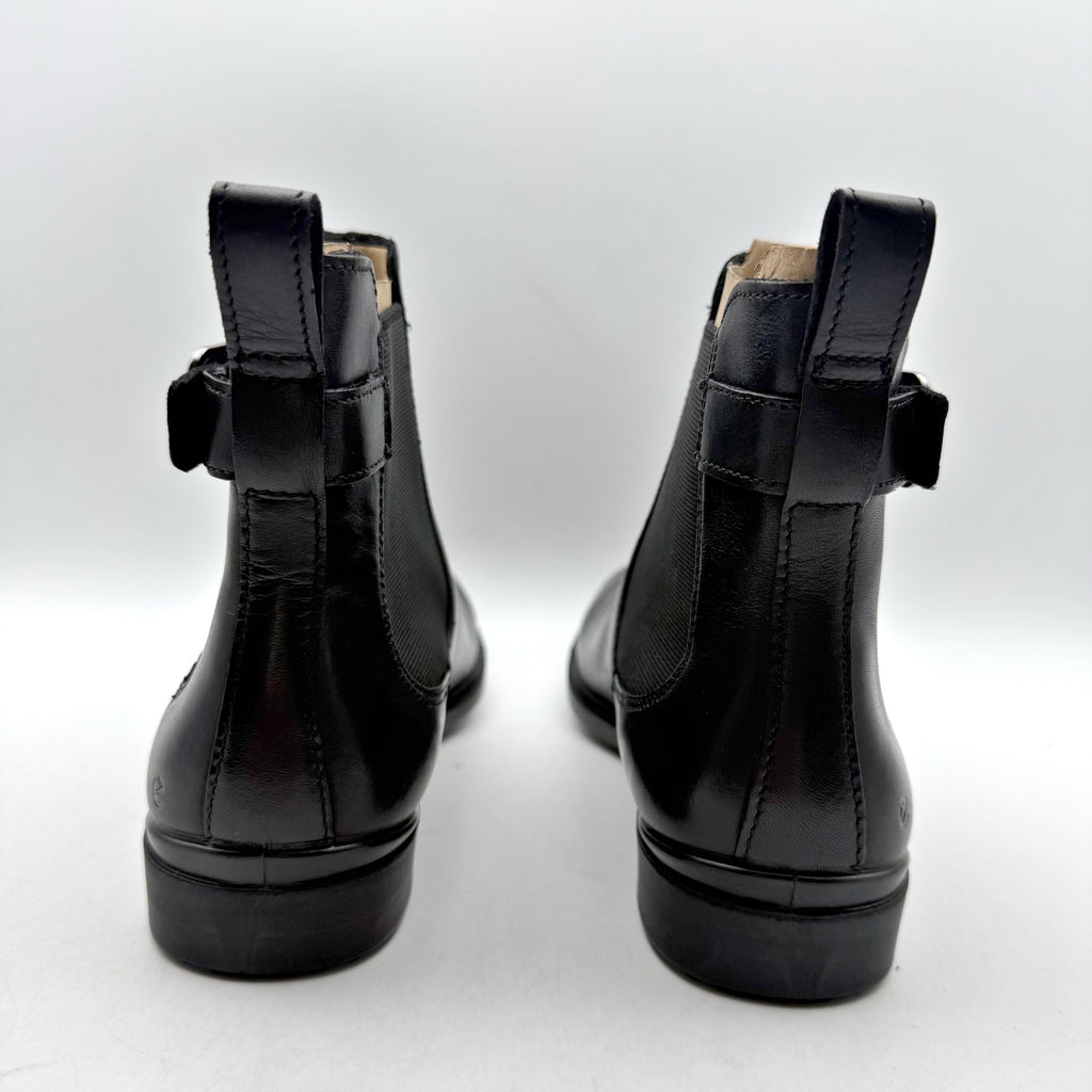 Ecco Womens Classic Chelsea Ankle Boots EU 38 US 7.5 Black Leather Buckle NIB