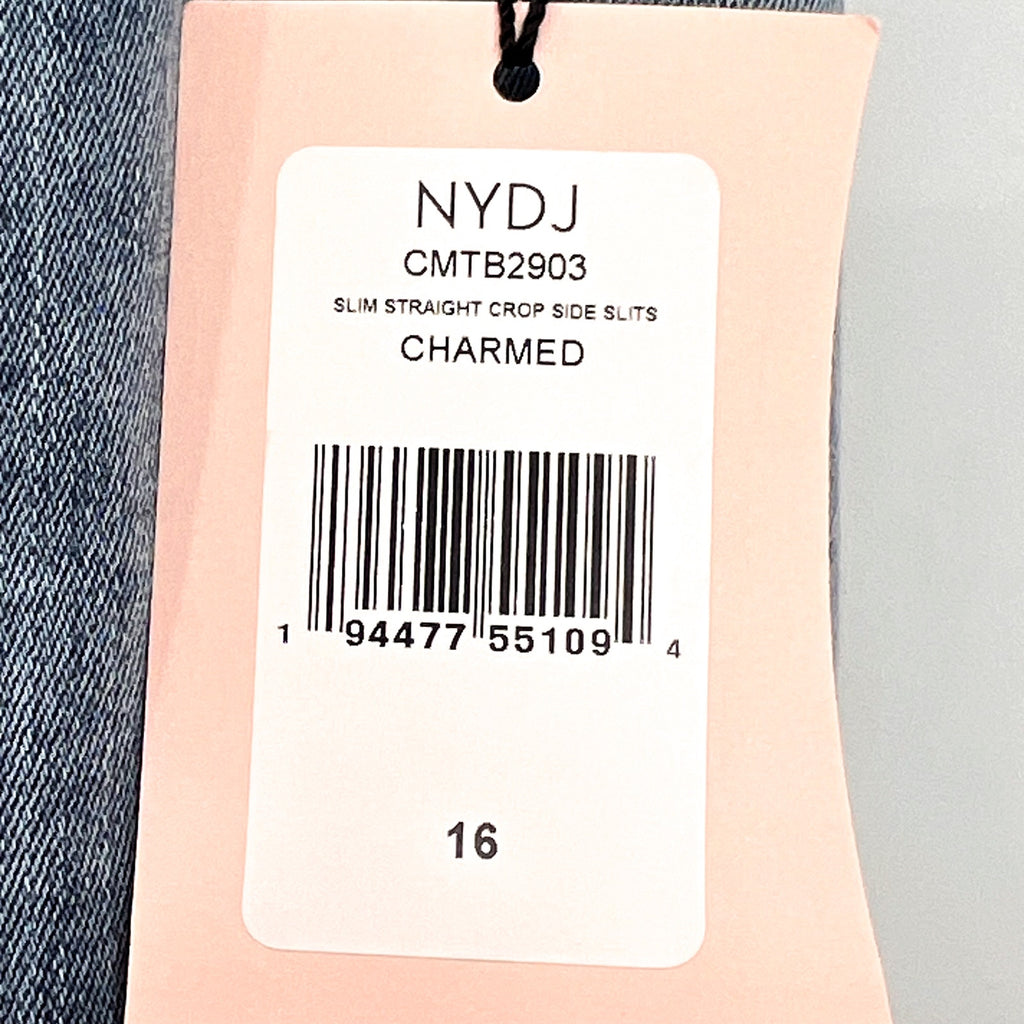 NYDJ Curves 360 Womens Slim Straight Crop Jeans Size 16 Charmed Light Blue NWT