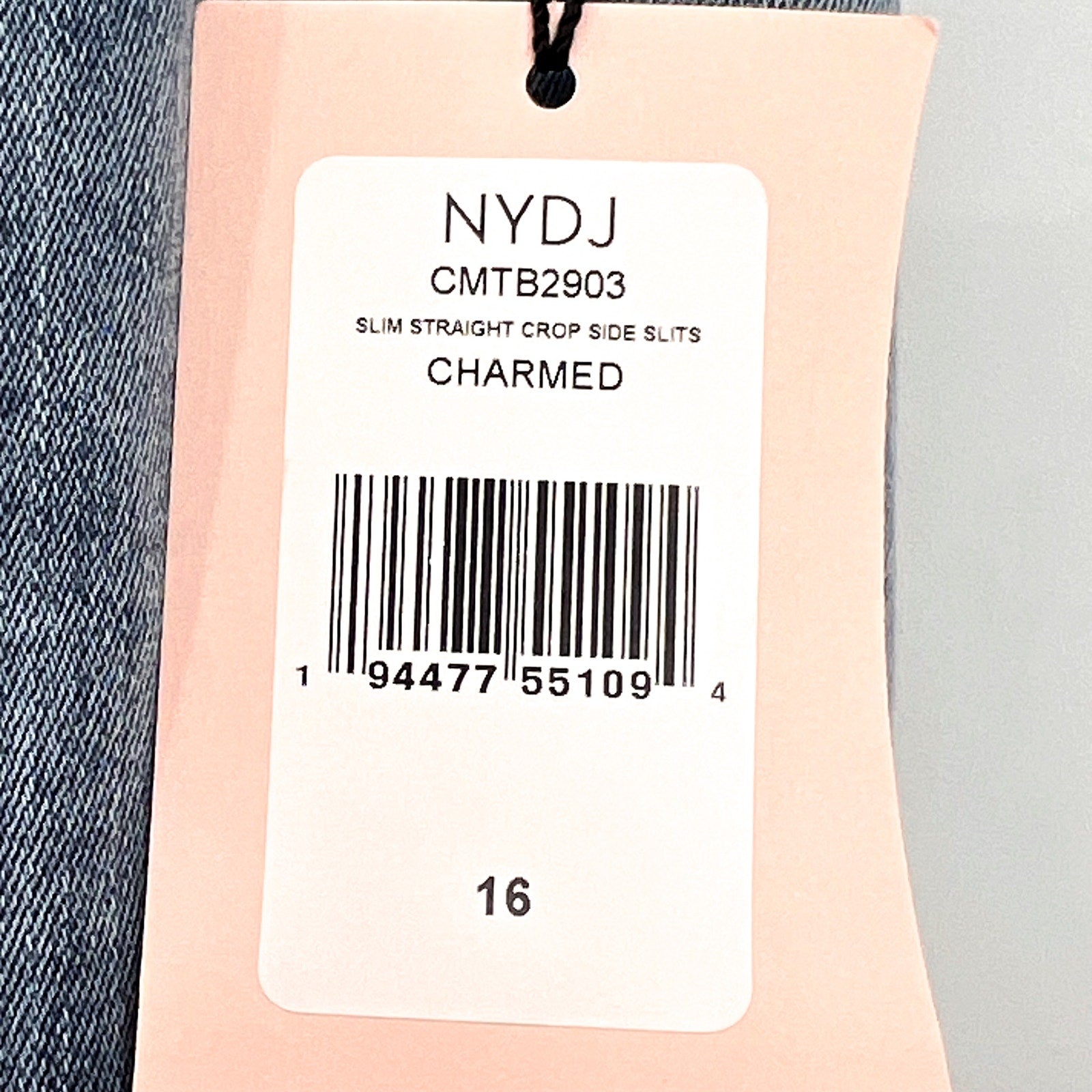 NYDJ Curves 360 Womens Slim Straight Crop Jeans Size 16 Charmed Light Blue NWT