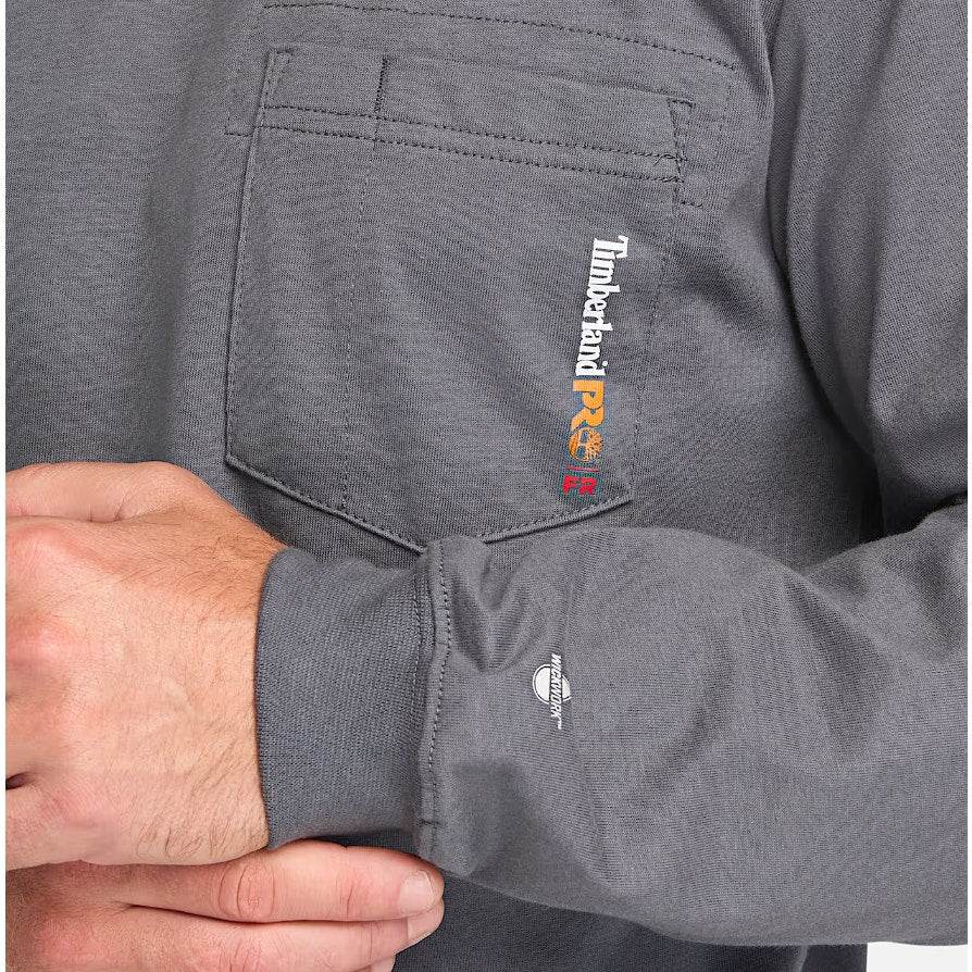 TIMBERLAND PRO Mens Cotton Core Flame-Resistant LS T-Shirt Large Gray NWT