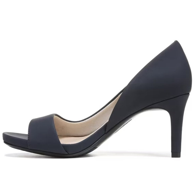 LifeStride Womens Mantra Peep Toe Pumps Size 7.5 Wide Navy Blue d'Orsay NIB
