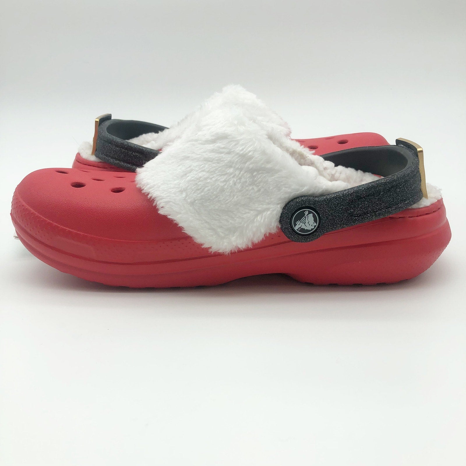 Crocs Unisex Santa Classic Clogs Womens 7 Mens 5 Festive Red White Black NWT