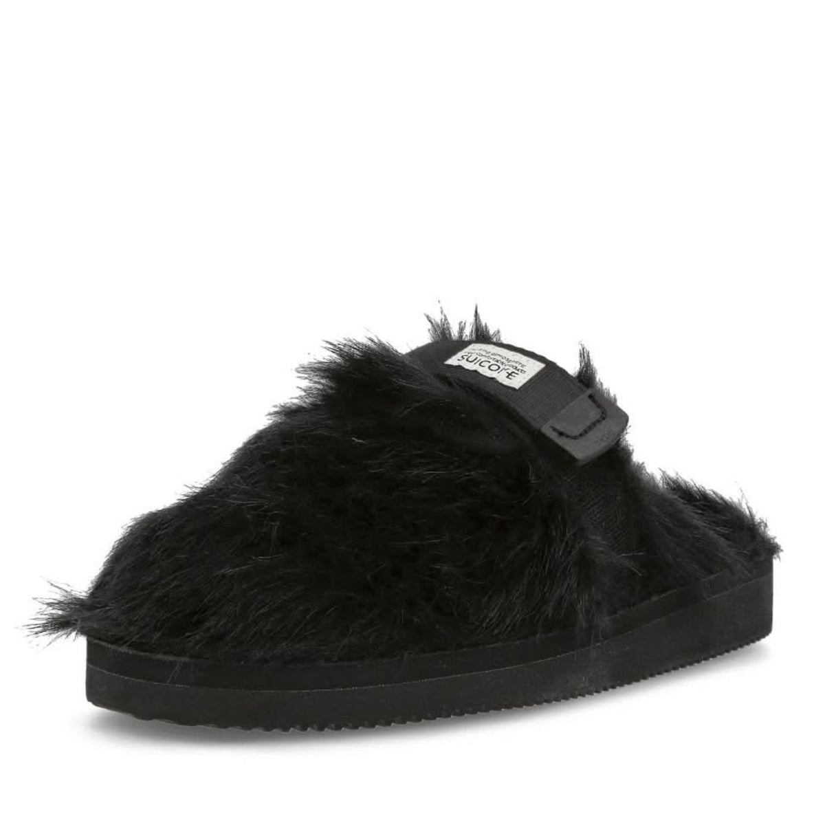 SUICOKE Womens Zavo Faux Fur Slide Clogs Size 7 EU 36 Black Faux Fur NWOB