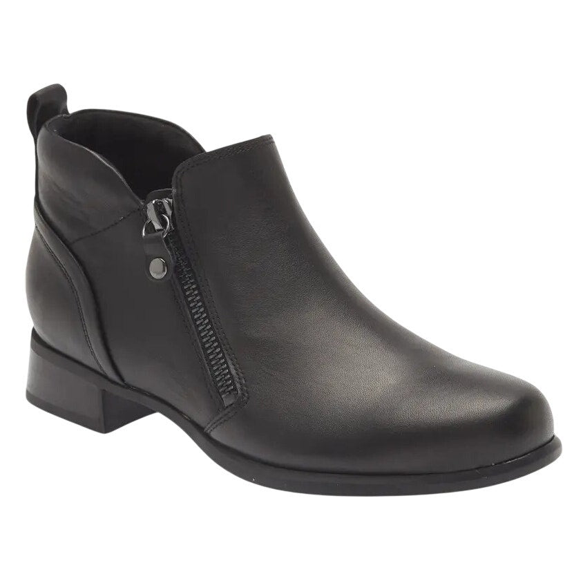 Munro Womens Neko Ankle Booties Size 10.5 M Black Tumbled Leather NIB